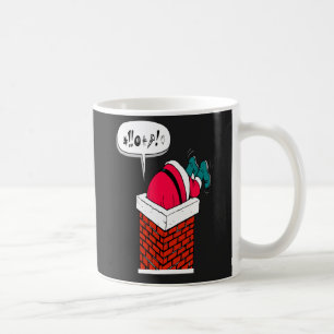 Whimsical Funny Santa Got Stuck Coffee Mug