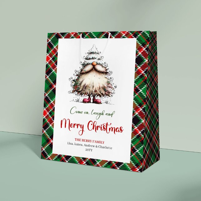 Whimsical Funny Santa Playful Christmas Gift Bag (Whimsical Funny Santa Playful Christmas Gift Bag)