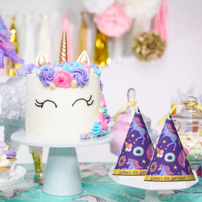 Whimsical Fusion of Unicorns, Doughnuts, Ice Cream Party Hat (Creator Uploaded)