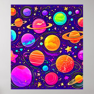 Whimsical Galaxy in Soft Hues Poster