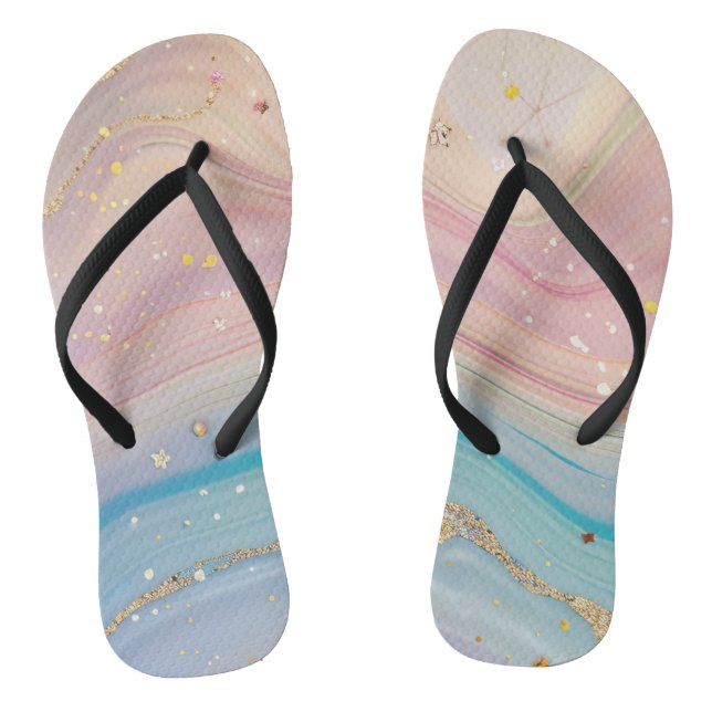 Whimsical Galaxy Space and Stars Jandals (Footbed)