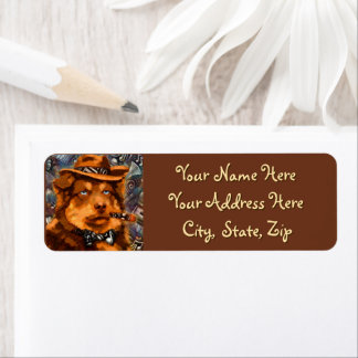Whimsical Gangster Dog Retro Noir Blue-Eyed Art
