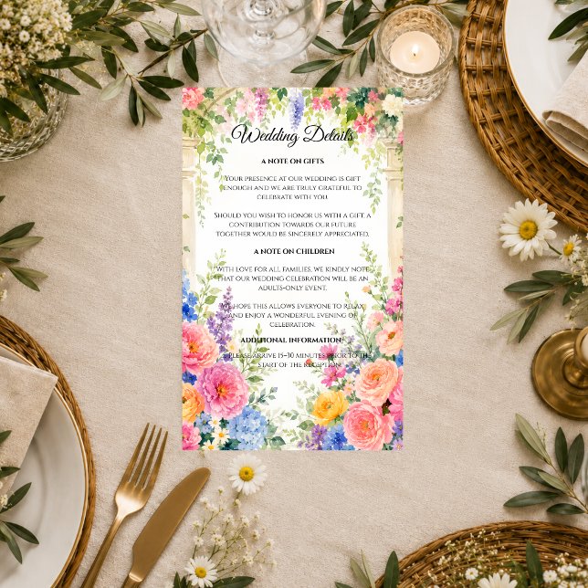Whimsical Garden Arch Florals Wedding Enclosure Card (Creator Uploaded)