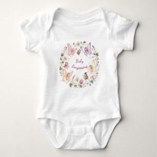 Whimsical Garden Butterfly Baby Shower Floral Gift Bodysuit