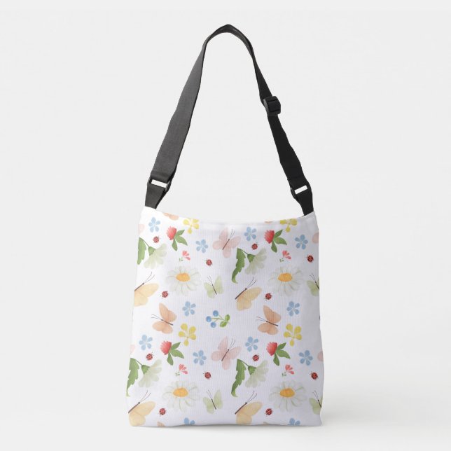 Whimsical Garden  Crossbody Bag (Front)