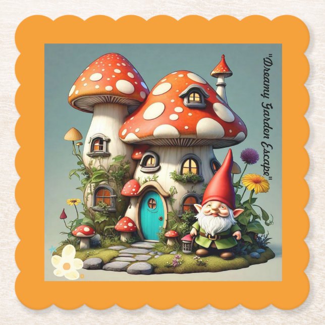 "Whimsical Garden Escape" Paper Coaster (Front)