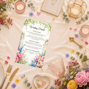Whimsical Garden Estate Romance Wedding Enclosure Card