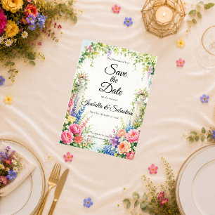 Whimsical Garden Estate Romance Wedding Save The Date