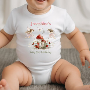 whimsical garden fairy first birthday girl baby bodysuit