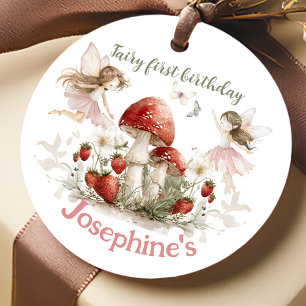 whimsical garden fairy first birthday girl favour tags