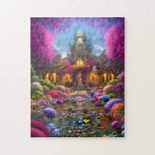 Whimsical Garden Filled with Flowers Jigsaw Puzzle
