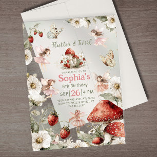 whimsical garden flutter and twirl fairy birthday acrylic invitations