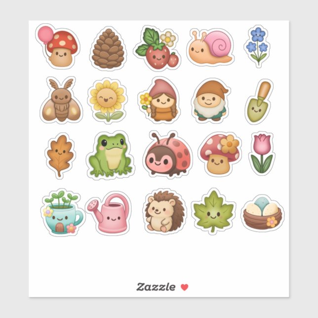 Whimsical Garden Friends Sticker Sheet (Sheet)