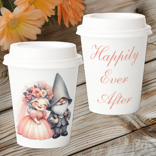 Whimsical Garden Gnome Rustic Fairytale Wedding Paper Cups