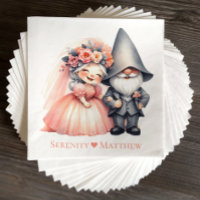 Whimsical Garden Gnome Woodland Orange Wedding