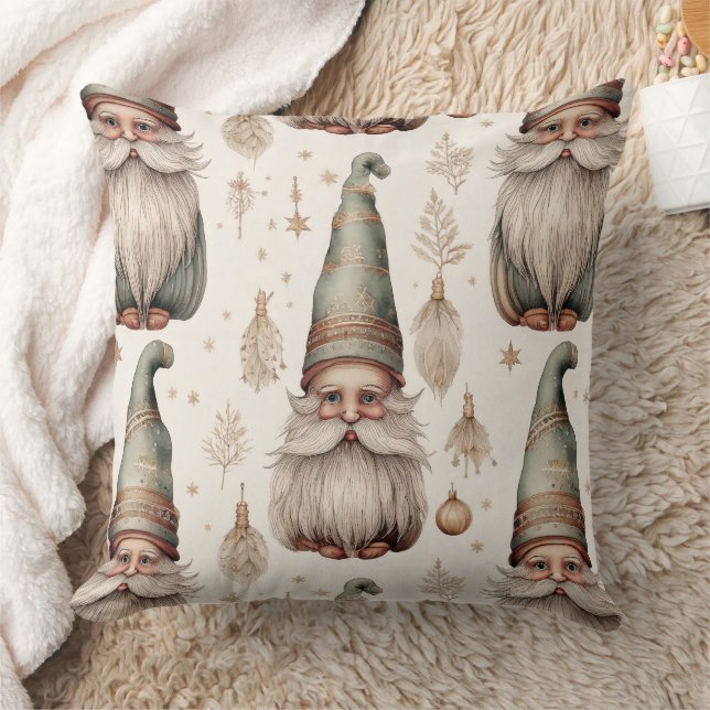Whimsical Garden Gnomes & Botanical (1) Cushion (Blanket)