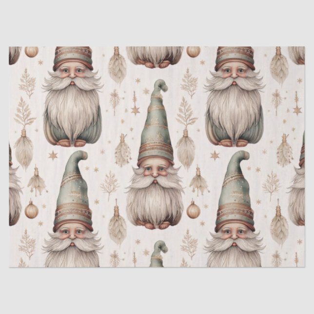 Whimsical Garden Gnomes & Botanical (1) Tissue Paper (Front)