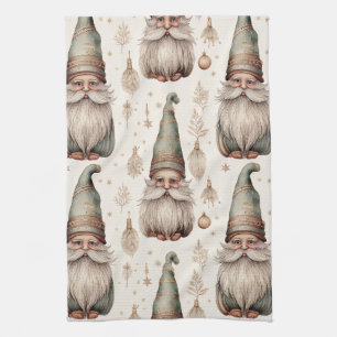 Whimsical Garden Gnomes & Botanical Tea Towel