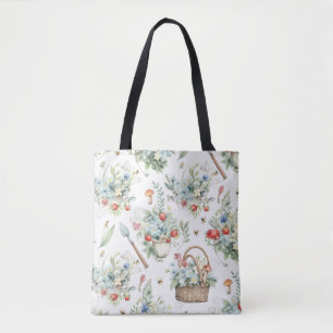 Whimsical Garden Harvest Floral Tote Bag
