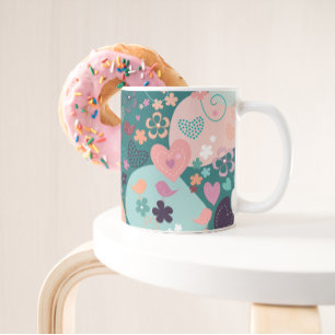 Whimsical Garden in Bright Pastel Colours Coffee M Coffee Mug