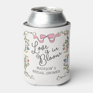 Whimsical Garden Party Doodle Floral Bridal Shower Can Cooler