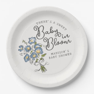 Whimsical Garden Party Floral Baby Shower Paper Plate