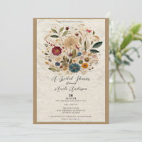 Whimsical Garden Pressed Flowers Bohemian Bridal 