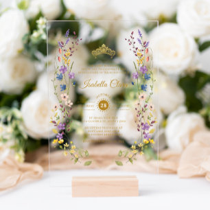 Whimsical Garden Quinceañera Acrylic Invitations