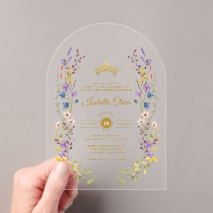 Whimsical Garden Quinceañera Acrylic Invitations