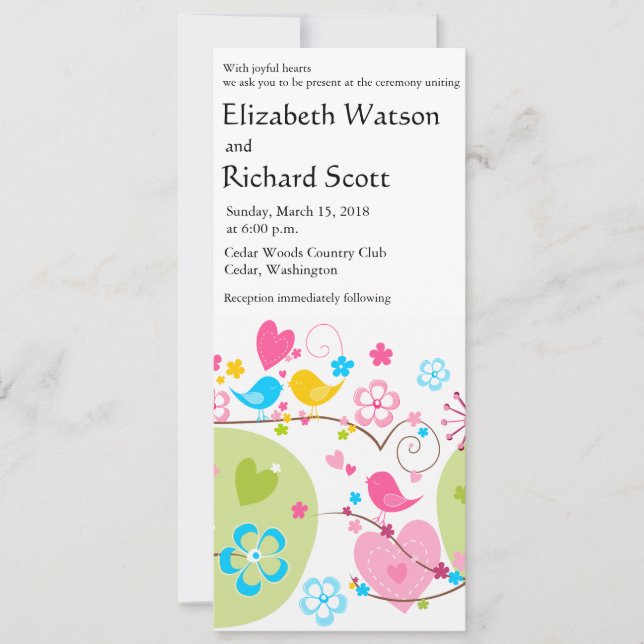 Whimsical Garden wedding invitation (Front)