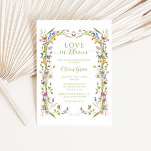 Whimsical Garden Wildflower Frame Bridal Shower Invitation