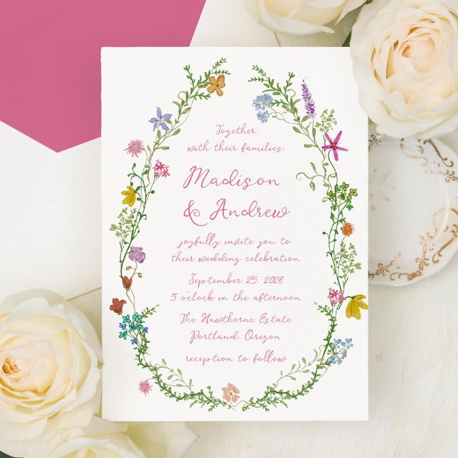 Whimsical Garden Wildflower Wedding Invitation (Creator Uploaded)