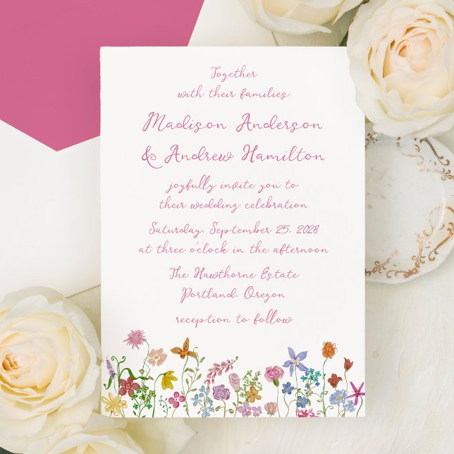 Whimsical Garden Wildflower Wedding Invitation (Creator Uploaded)