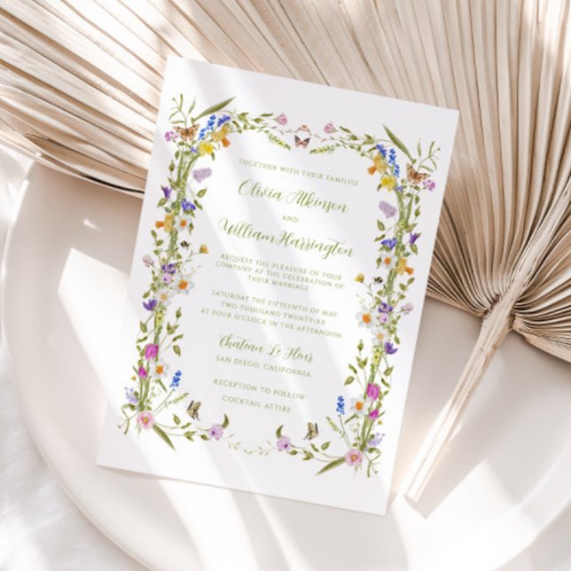 Whimsical Garden Wildflower Wedding Invitation (Creator Uploaded)