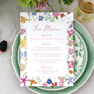 Whimsical Garden Wildflower Wedding Menu