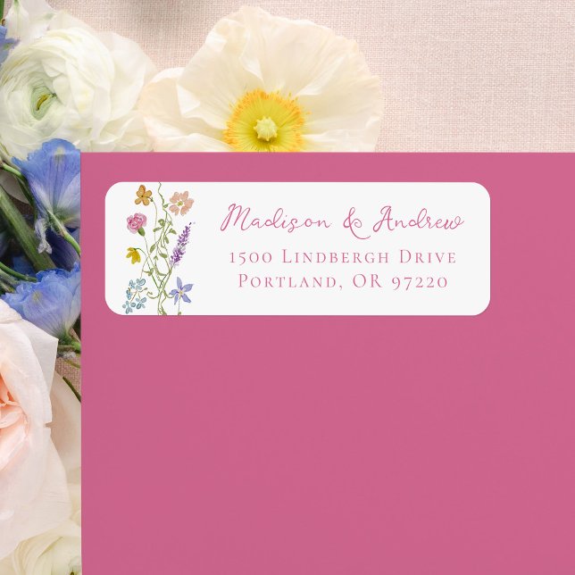 Whimsical Garden Wildflower Wedding Return Address (Creator Uploaded)