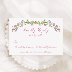 Whimsical Garden Wildflower Wedding RSVP Card