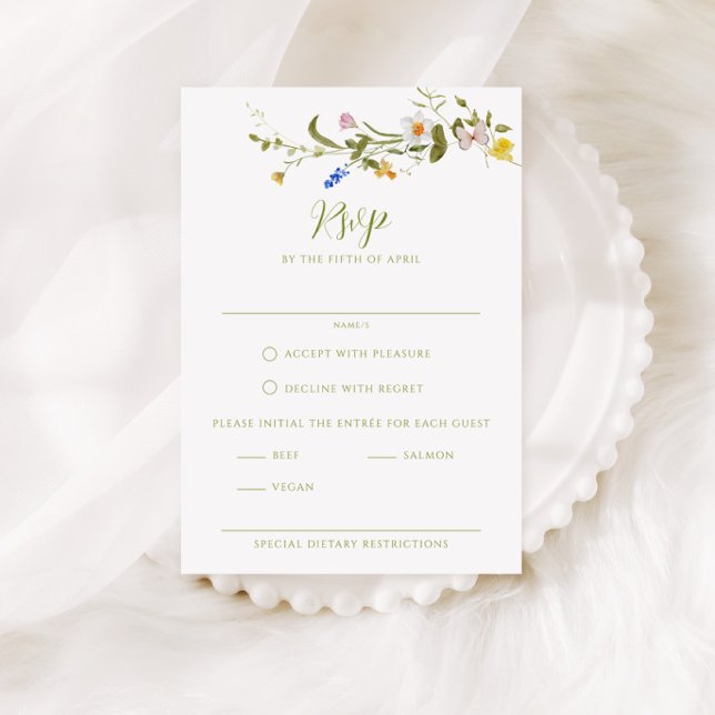 Whimsical Garden Wildflower Wedding RSVP Card (Creator Uploaded)