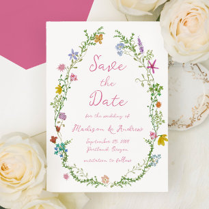 Whimsical Garden Wildflower Wedding Save The Date