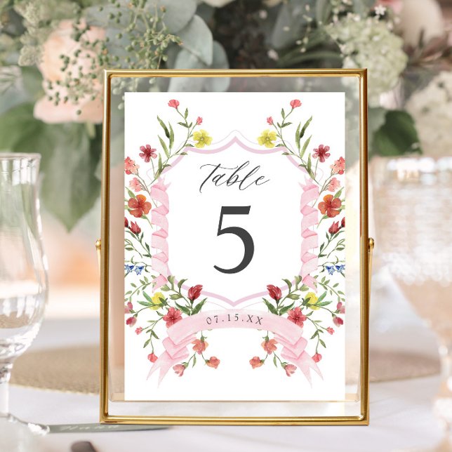 Whimsical Garden Wildflower Wedding Table Number (Creator Uploaded)