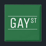 Whimsical Gay Street Sign Pride Queer LGBTIQ Party Magnet<br><div class="desc">Love is love. Cool gay street sign for your pride party! Celebrate love with this trendy pride design. Pride rainbow LGBT lesbian queer gay party LGBTQ gift and party decor party button pin.</div>