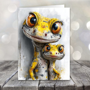 Whimsical Geckos Father's Day Holiday Card