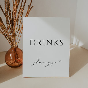 Whimsical Gender Neutral Baby Shower Drinks Pedestal Sign