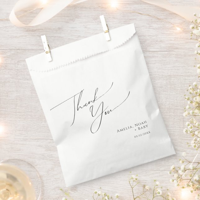 Whimsical Gender Neutral Baby Shower Thank You Favour Bags (Clipped)