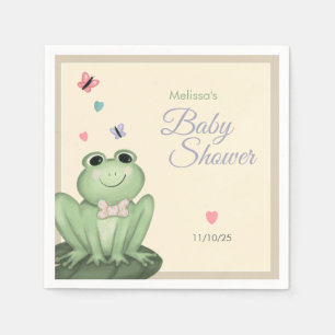 Whimsical Gender Neutral Frog Baby Shower Napkin