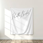 Whimsical Gender Neutral Hello Baby Backdrop Tapestry<br><div class="desc">Introducing our whimsical gender-neutral hello baby backdrop—perfect for any season, whether it's fall, winter, spring, or summer! This backdrop has a boho-chic vibe with modern, elegant calligraphy and a minimalist black-and-white design. It's pretty and unique, with a touch of vintage shabby chic, making it perfect for both boys and girls....</div>