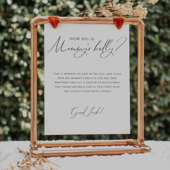 Whimsical Gender Neutral How Big Is Mummy's Belly Poster (Creator Uploaded)