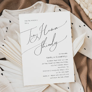 Whimsical Gender Neutral Tiny Human Baby Shower Invitation