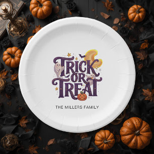 Whimsical Ghosts Halloween Paper Plate