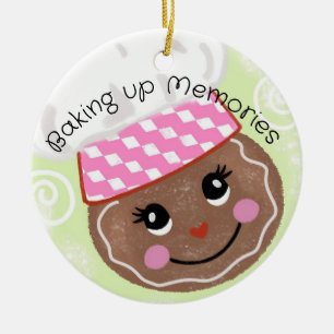 Whimsical Gingerbread Baker Ceramic Tree Decoration